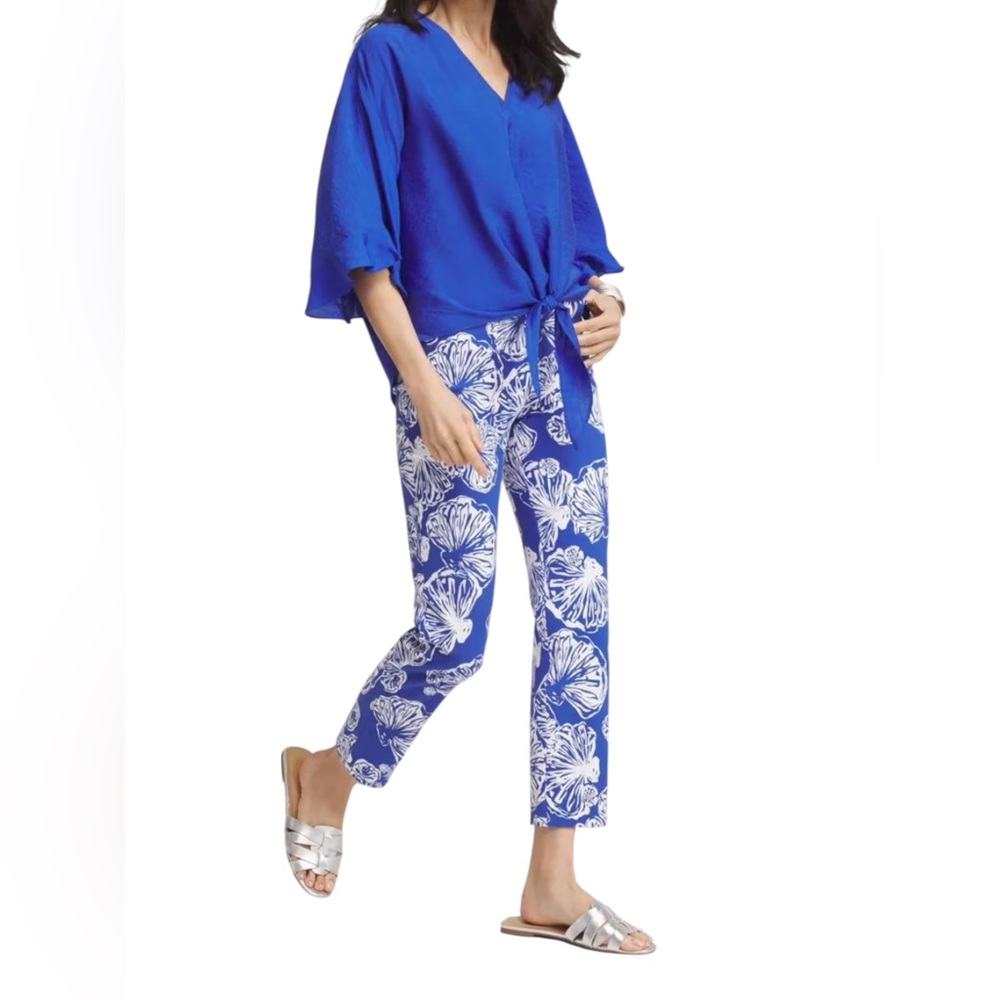 Chico's So Slimming Brigitte Seashell Pull-On Cropped Coastal Pants NWT (US 18)